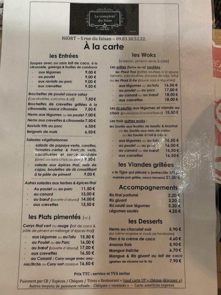 Le Comptoir du Siam - Menu Image 4